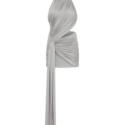 David Koma Gathered Mini Dress With Side Cutout - Image 1