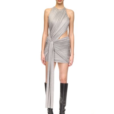 David Koma Gathered Mini Dress With Side Cutout - Image 2