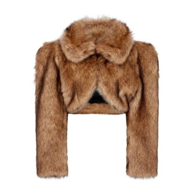 David Koma Faux Fur Cropped Jacket - Image 1