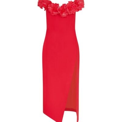 David Koma 3d Flower Midi Dress With Open Leg - Image 1