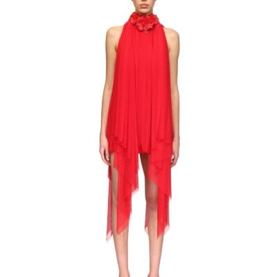 David Koma 3d Flower and Drape Mini Dress - Image 2