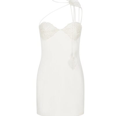 David Koma Thread Leaf Embroidery Mini Dress - Image 1