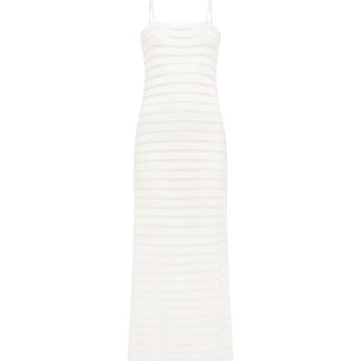David Koma Striped Cutout Knit Midi Dress - Image 1