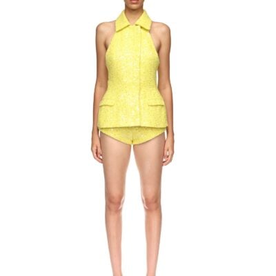 David Koma Sequin Boucle Tailored Vest Top - Image 2