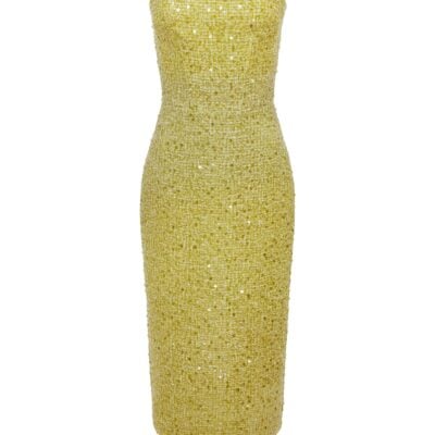 David Koma Sequin Boucle Corset Midi Dress - Image 1