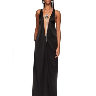 David Koma Satin V Neck Maxi Tunic - Image 2