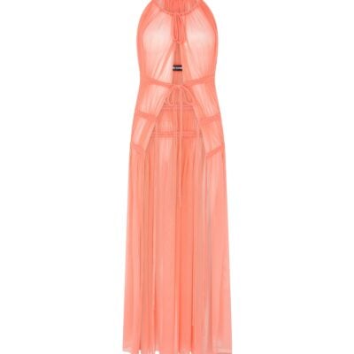 David Koma Ruched Halterneck Mesh Top - Image 1
