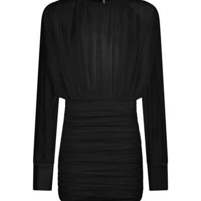 David Koma Ruched Blouse Top Mini Dress - Image 1