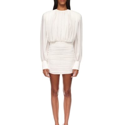 David Koma Ruched Blouse Top Mini Dress - Image 2