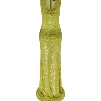 David Koma Plunge Neckline Sequin Embellished Gown - Image 1