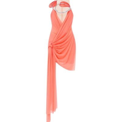 David Koma Plexi Leaf and Drape Mini Dress - Image 1