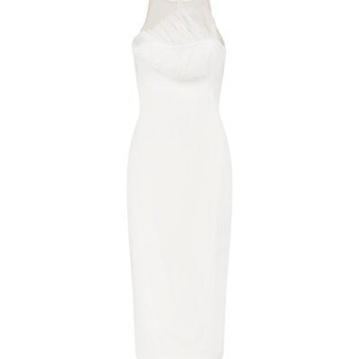 David Koma Pleated Leaf Midi Dress - Image 1