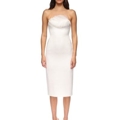 David Koma Pleated Leaf Midi Dress - Image 2