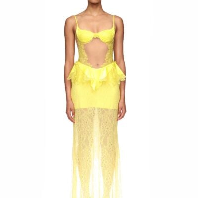 David Koma Peplum Lace Gown - Image 2