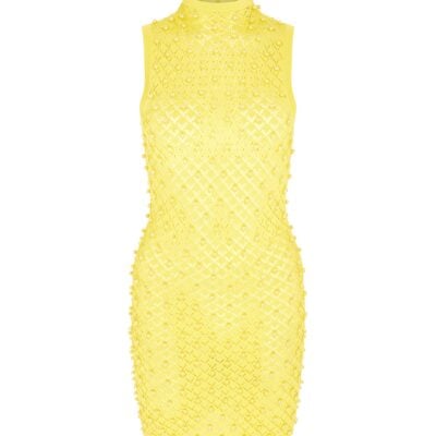 David Koma Pearl Embellished Knit Mini Dress - Image 1