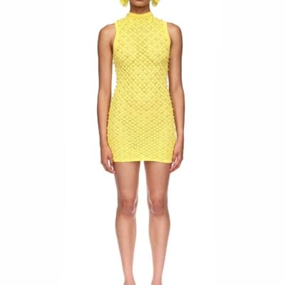 David Koma Pearl Embellished Knit Mini Dress - Image 2