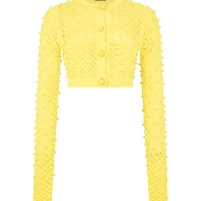 David Koma Pearl Embellished Knit Cardigan - Image 1