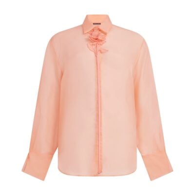 David Koma Organza Shirt With Lace Rose - Image 1