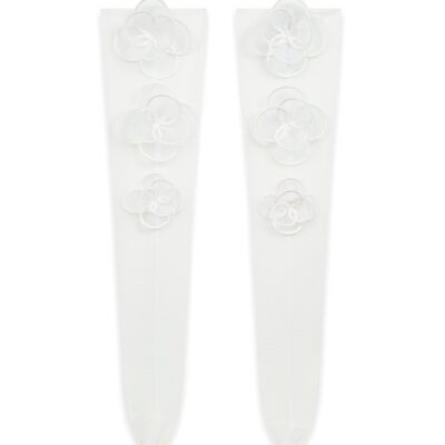 David Koma Mesh Socks With 3d Flower - Image 1