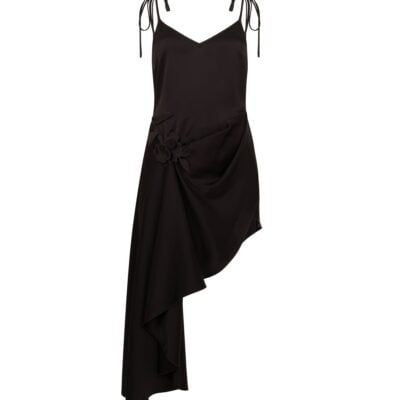 David Koma Lace Rose Satin Mini Dress - Image 1