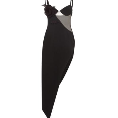 David Koma Lace Rose Open Leg Midi Dress - Image 1