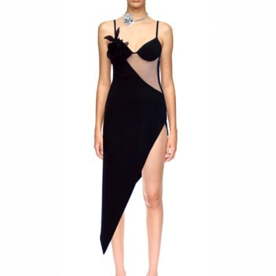 David Koma Lace Rose Open Leg Midi Dress - Image 2