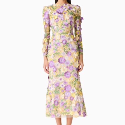 Elliatt Shannon 3D Floral Midi Dress - Image 1