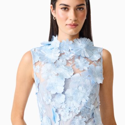 Elliatt Selene Cocktail Midi Dress Blue - Image 2