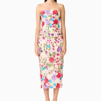 Elliatt Rosette Strapless Midi Dress - Image 1