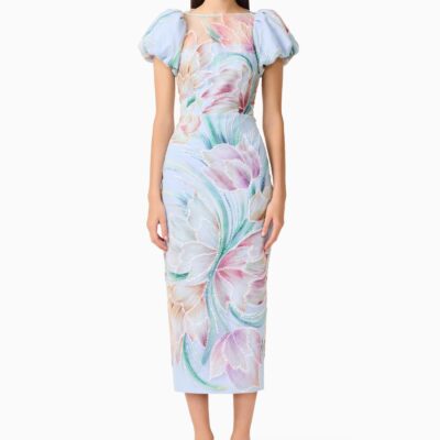 Elliatt Priselle Puff Sleeve Midi Dress - Image 1