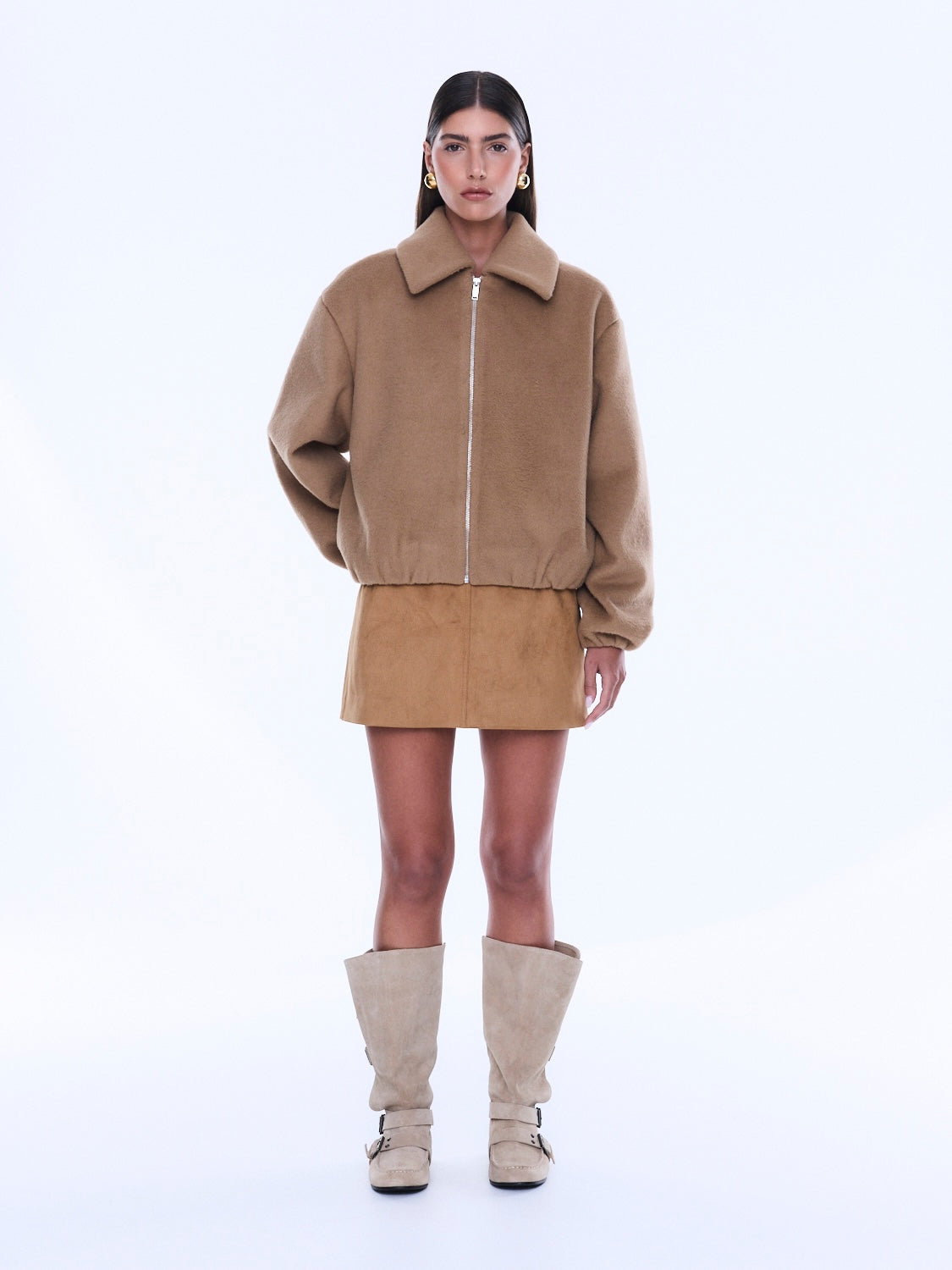 Ena Pelly Maeve Wool Blend Bomber - Image 1