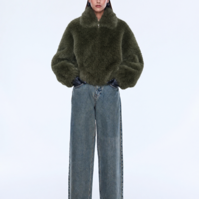 Ena Pelly Daphne Faux Fur Bomber - Image 1