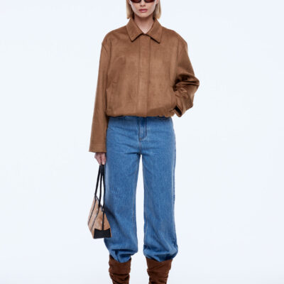 Ena Pelly Kelly Faux Suede Bomber - Image 1
