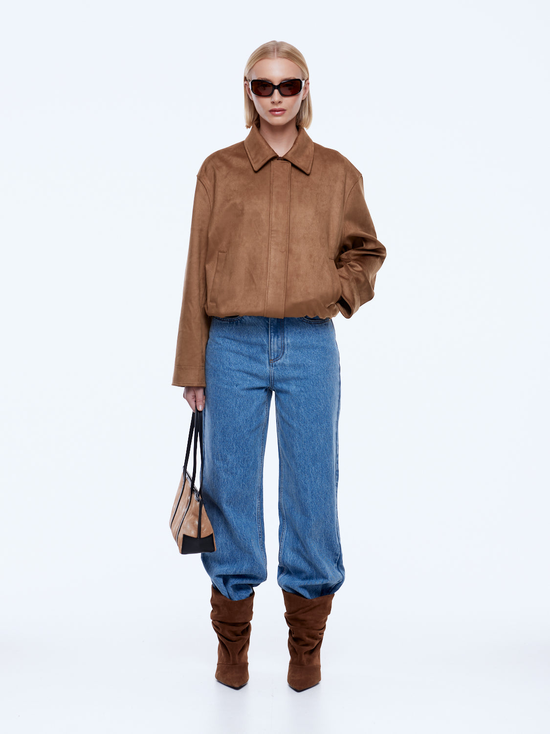 Ena Pelly Kelly Faux Suede Bomber - Image 1