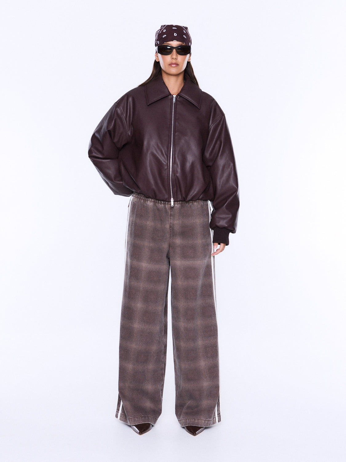 Ena Pelly Monroe Faux Leather Bomber Jacket - Image 1