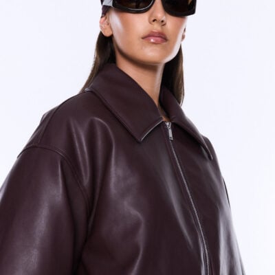 Ena Pelly Monroe Faux Leather Bomber Jacket - Image 2