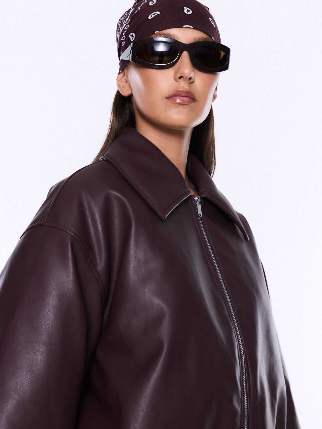 Ena Pelly Monroe Faux Leather Bomber Jacket - Image 2