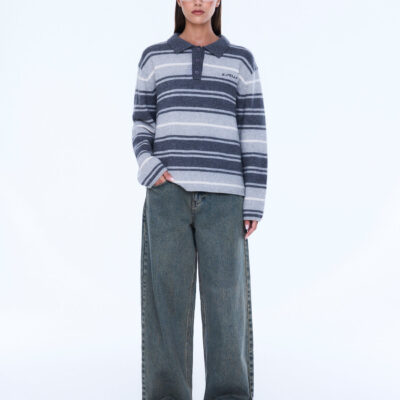 Ena Pelly Penny Stripe Knit Polo - Image 1