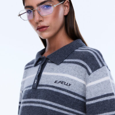 Ena Pelly Penny Stripe Knit Polo - Image 2