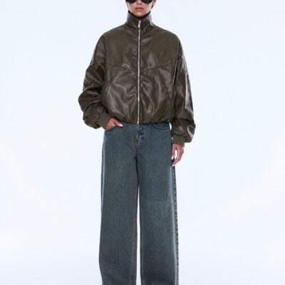 Ena Pelly Khya Faux Leather Bomber - Image 1