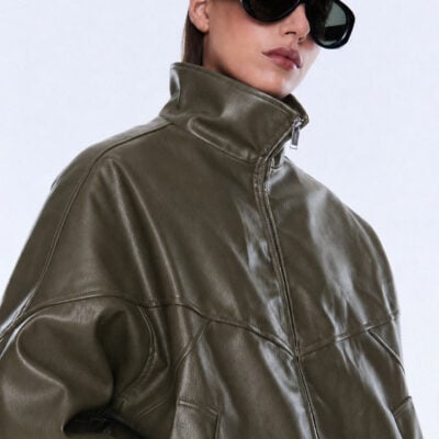 Ena Pelly Khya Faux Leather Bomber - Image 2