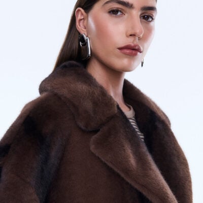 Ena Pelly Nova Longline Faux Fur Jacket - Image 2