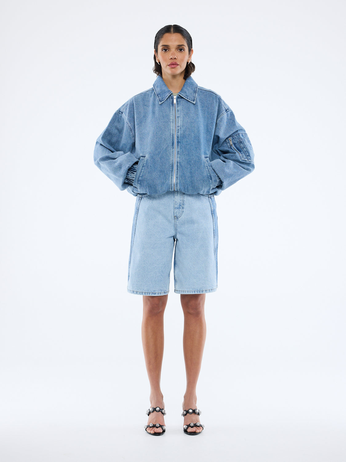 Ena Pelly Harlow Denim Bomber - Image 1