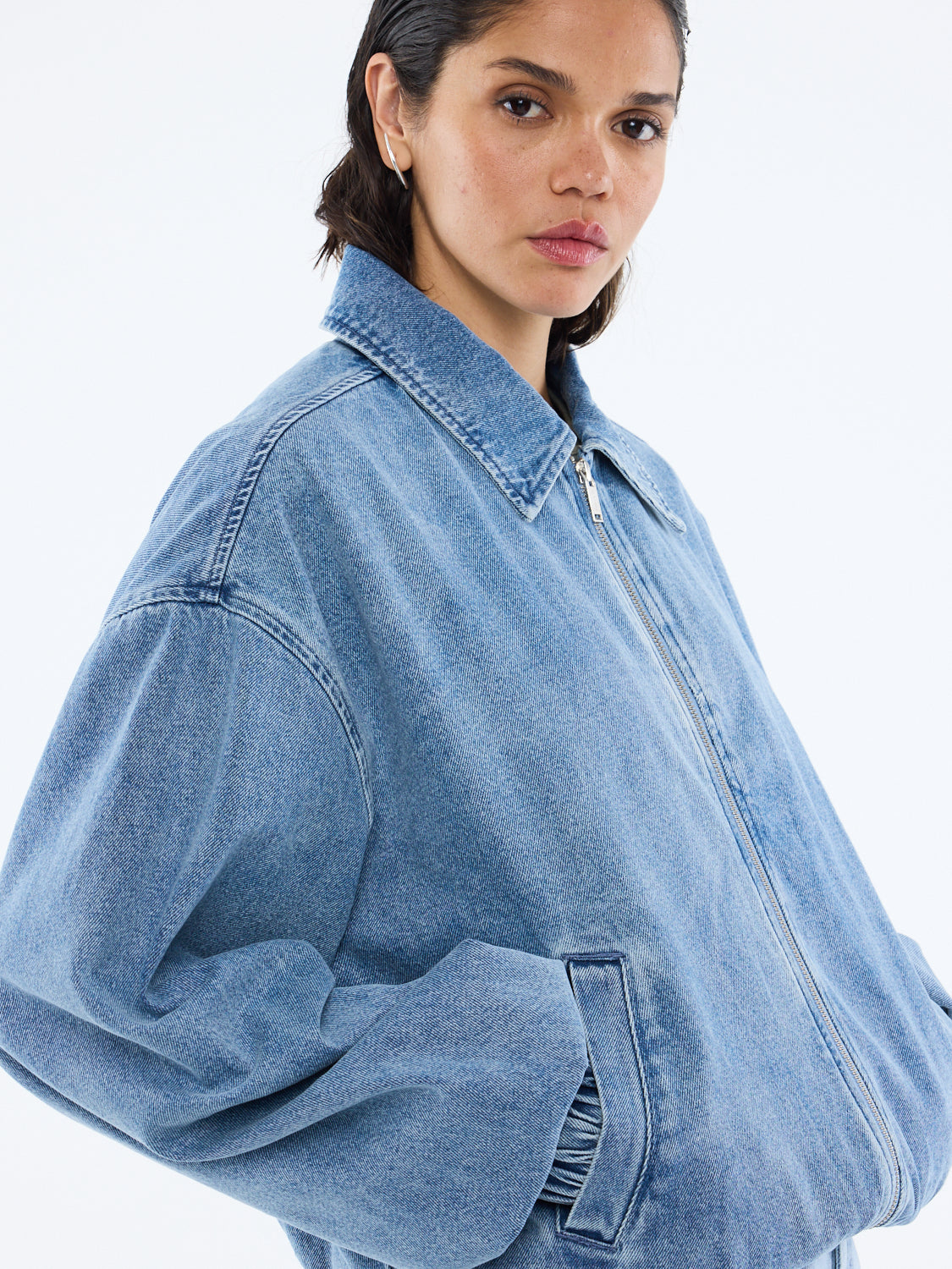 MNENP170826005234088_2 Ena Pelly Harlow Denim Bomber - Image 2