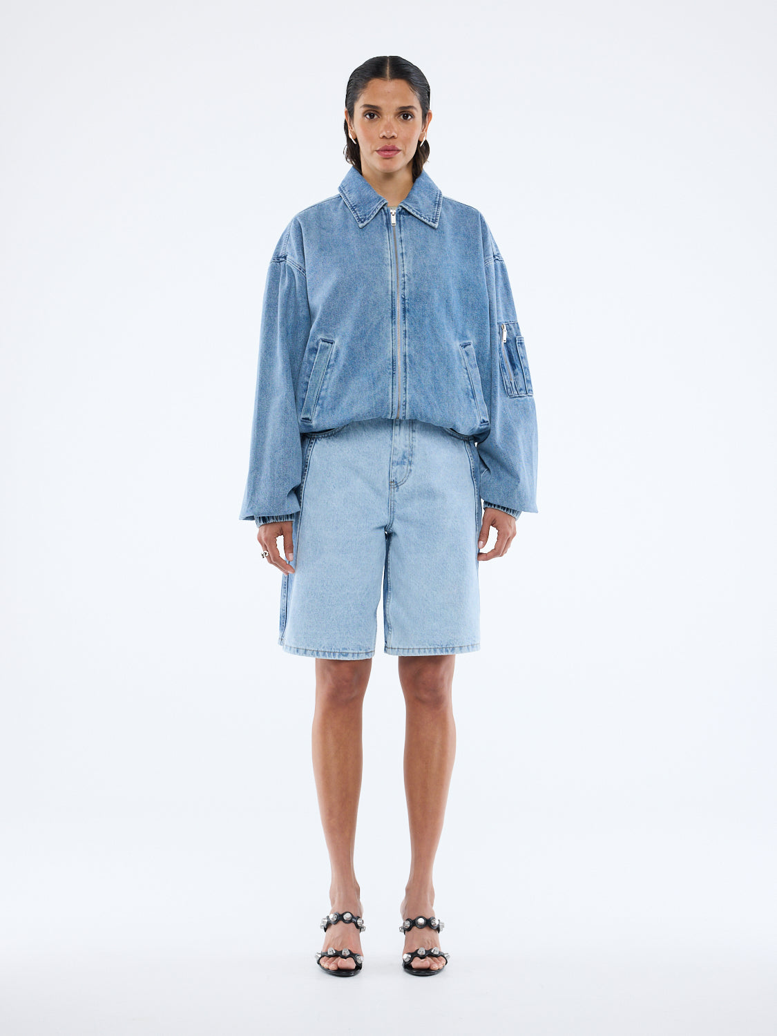 MNENP170826005234088_3 Ena Pelly Harlow Denim Bomber - Image 3