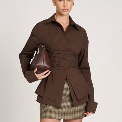 ELIYA THE LABEL Jaeda Shirt | Chocolate - Image 1