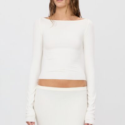 Eterne Long Sleeve Boatneck Top - Image 2