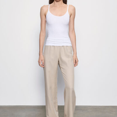 Enza Costa Silk Rib U Tank | White - Image 2