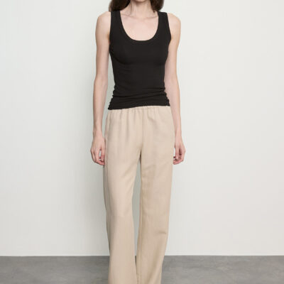 Enza Costa Silk Rib Bold Tank | Black - Image 2