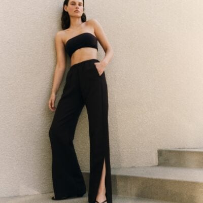 Enza Costa Twill Slash Pant | Black - Image 2